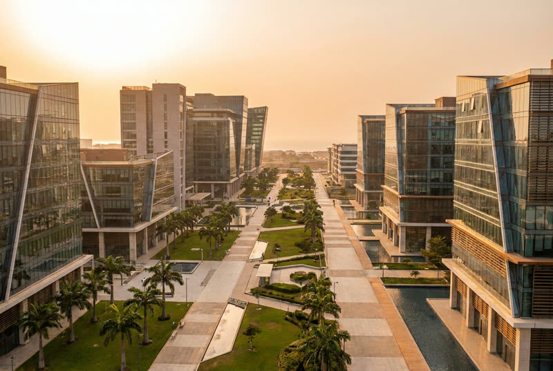 Modern office district in Accra